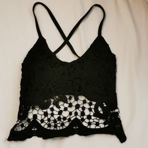Crochet flower crop top